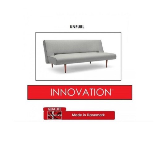 INNOVATION LIVING  Canape lit design UNFURL convertible 200*120cm tissu Flashtex Light Grey